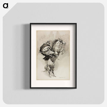 As They Threw Their Animals Back Upon Their Haunches
 - フレデリック レミントン Poster.