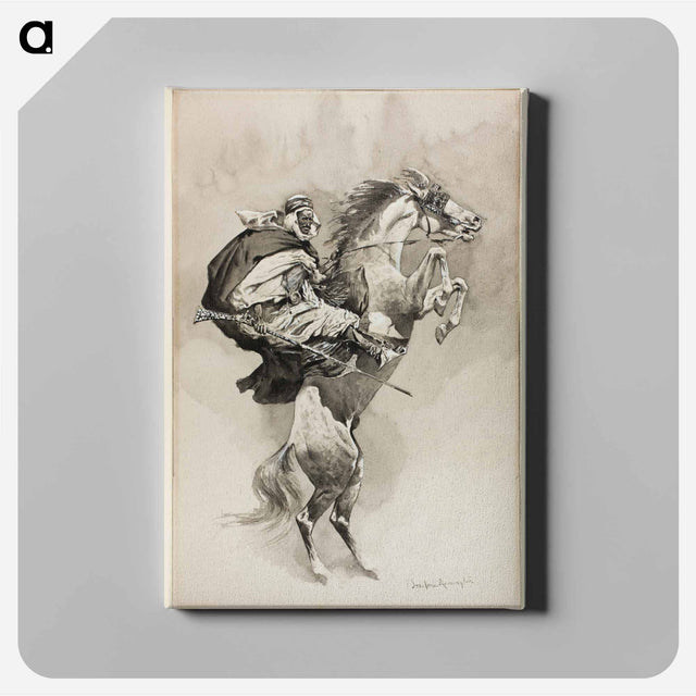 アートパネル-As They Threw Their Animals Back Upon Their Haunches
 - フレデリック レミントン Canvas.