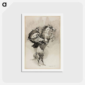 アートポストカード-As They Threw Their Animals Back Upon Their Haunches
 - フレデリック レミントン Postcard.