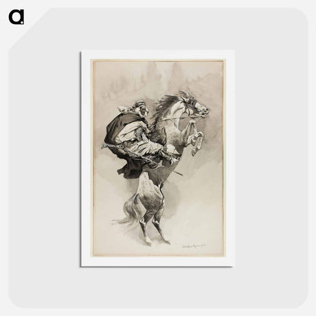 アートポストカード-As They Threw Their Animals Back Upon Their Haunches
 - フレデリック レミントン Postcard.