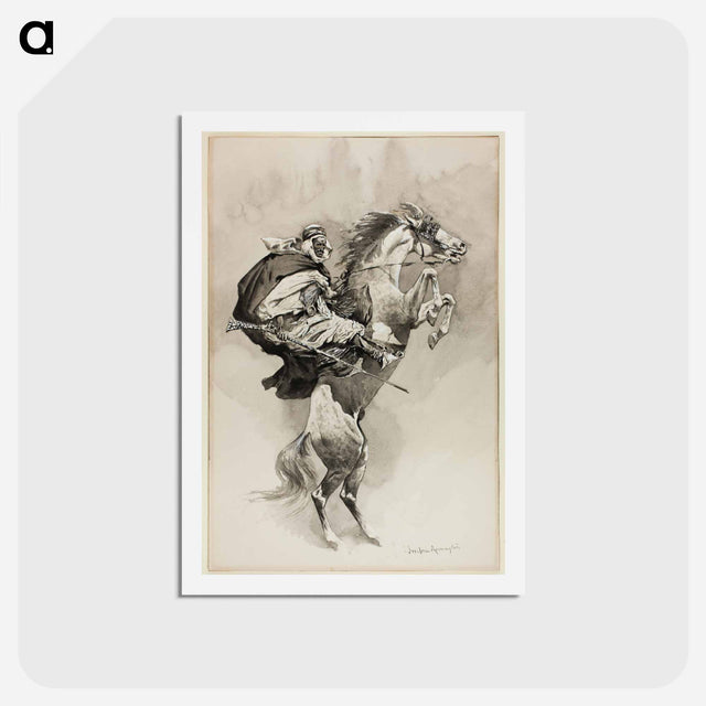 アートポストカード-As They Threw Their Animals Back Upon Their Haunches
 - フレデリック レミントン Postcard.
