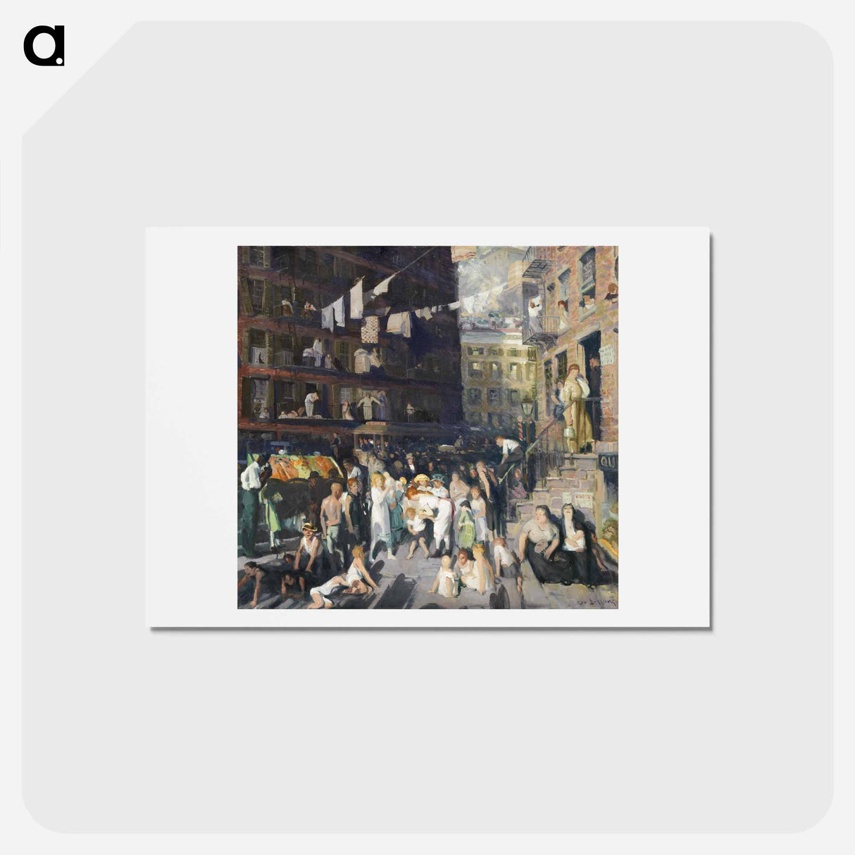 アートポストカード-Cliff Dwellers - ジョージ ベローズ Postcard.
