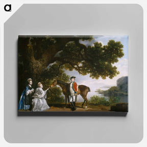 アートパネル-Captain Samuel Sharpe Pocklington with His Wife, Pleasance, and possibly His Sister, Frances
 - ジョージ スタッブス Canvas.