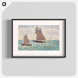 Two Sailboats at Grandcamp - ジョルジュ スーラ Poster.