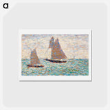 アートポストカード-Two Sailboats at Grandcamp - ジョルジュ スーラ Postcard.