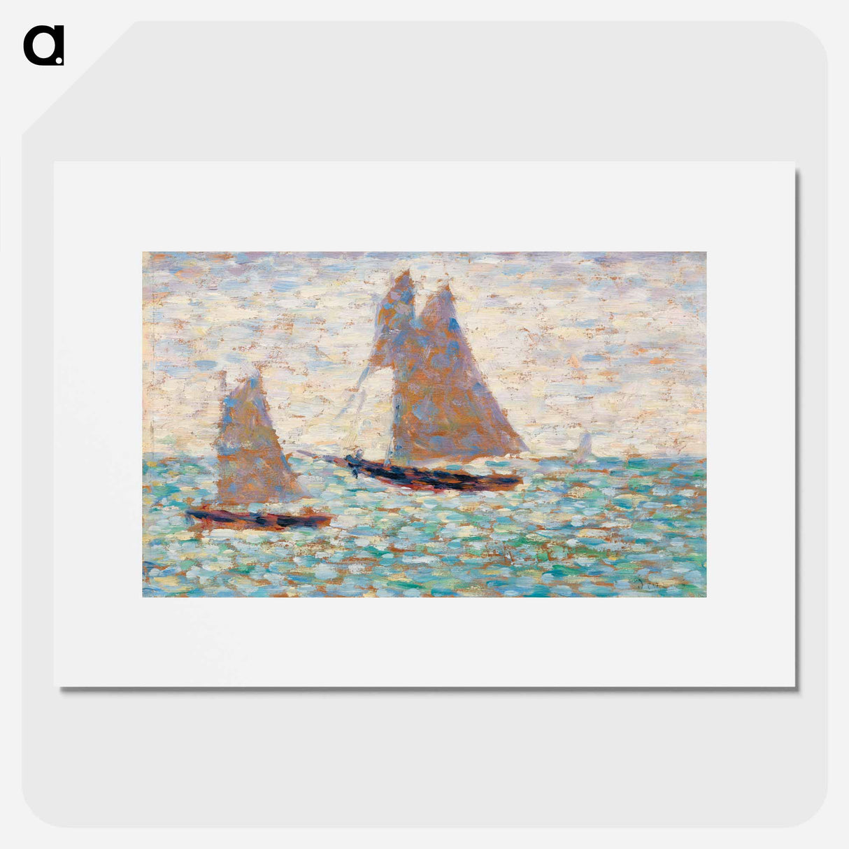 Two Sailboats at Grandcamp - ジョルジュ スーラ Poster.