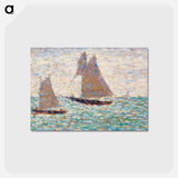 アートポストカード-Two Sailboats at Grandcamp - ジョルジュ スーラ Postcard.