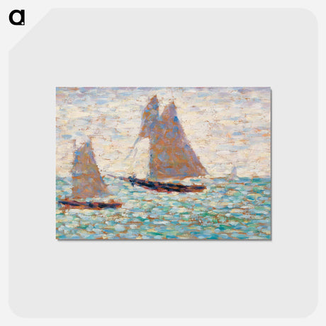 アートポストカード-Two Sailboats at Grandcamp - ジョルジュ スーラ Postcard.