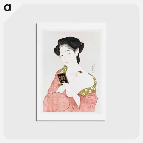 アートポストカード-Japanese Woman Applying Powder
 - 橋口 五葉 Postcard.