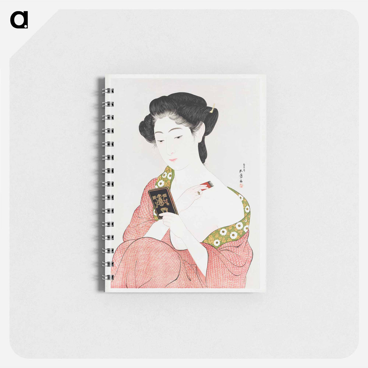 アートメモ帳-Japanese Woman Applying Powder
 - 橋口 五葉 Memo.