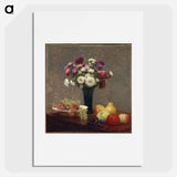 Asters and Fruit on a Table - アンリ ファンタン ラトゥール Poster.