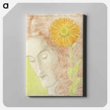 Woman's Head with Red Hair and Chrysanthemum - ヤン・トゥーロップ Canvas.