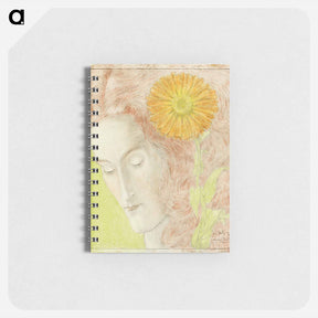 アートメモ帳-Woman's Head with Red Hair and Chrysanthemum - ヤン・トゥーロップ Memo.