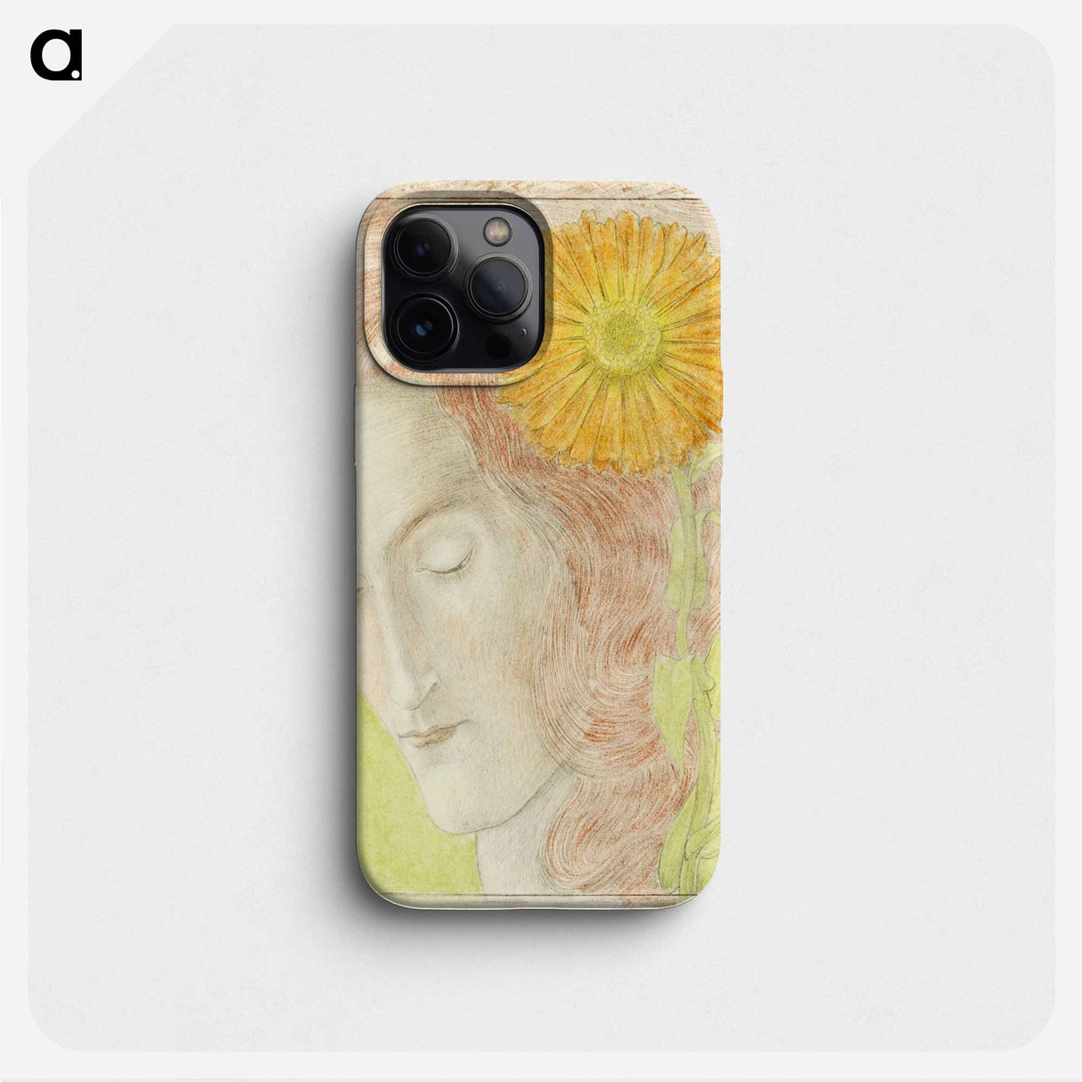 Woman's Head with Red Hair and Chrysanthemum - ヤン・トゥーロップ Phone Case.