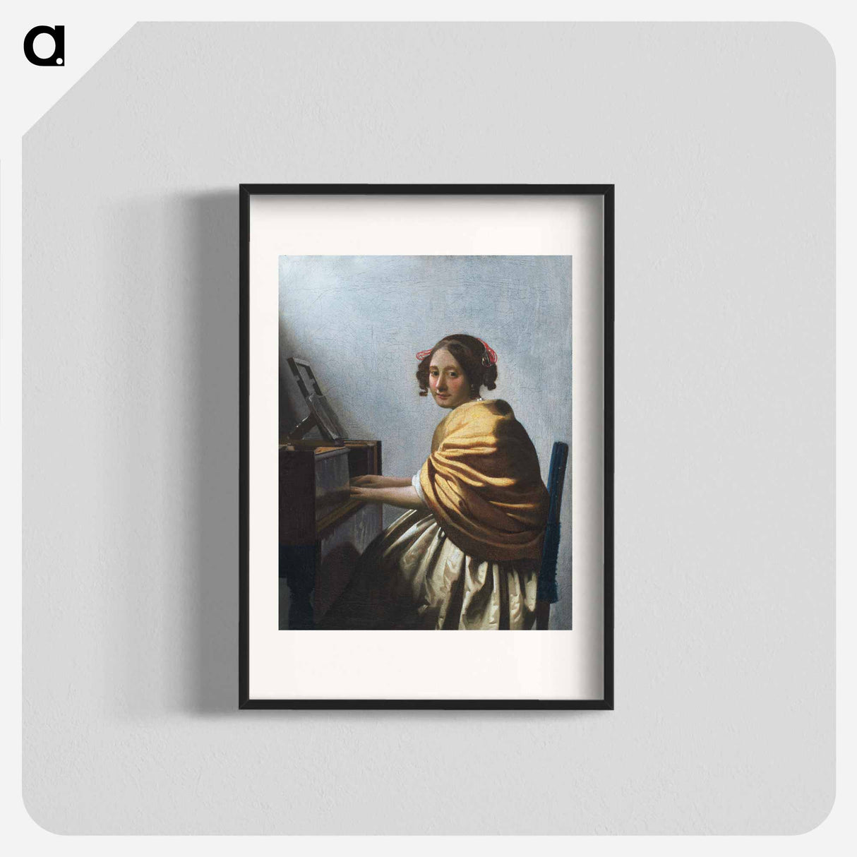 A young woman seated at the Virginals - Johannes Vermeer Poster.