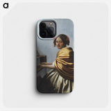 A young Woman seated at the Virginals - ヨハネス フェルメール Phone Case.