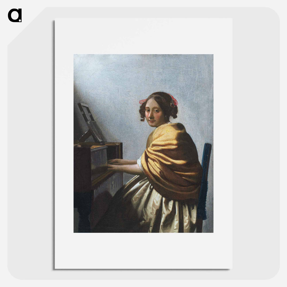 A young woman seated at the Virginals - Johannes Vermeer Poster.