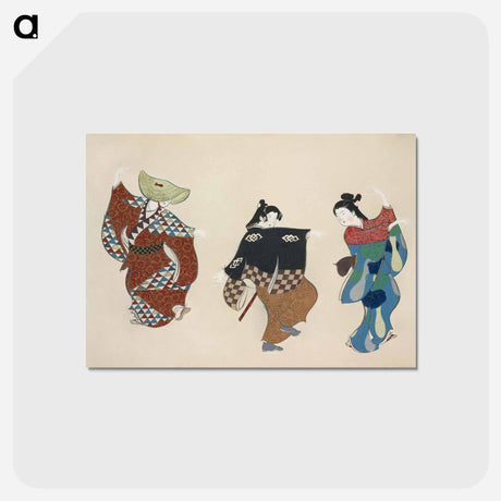 アートポストカード-Dancers from Momoyogusa–Flowers of a Hundred Generations - 神坂 雪佳 Postcard.