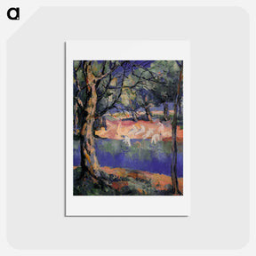 アートポストカード-River in Forest - カジミール マレーヴィチ Postcard.