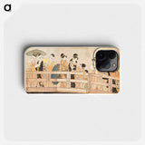 Enjoying the Cool Evening Breeze on and under the Bridge - 喜多川 歌麿 Phone Case.