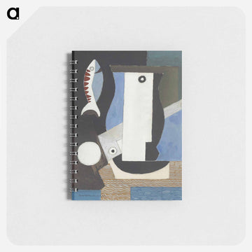 Composition cubiste au portrait, poisson et clair de lune - ルイ マルクーシ Memo.
