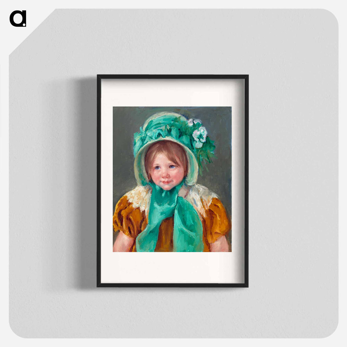 Sara in a Green Bonnet - Mary Cassatt Poster.