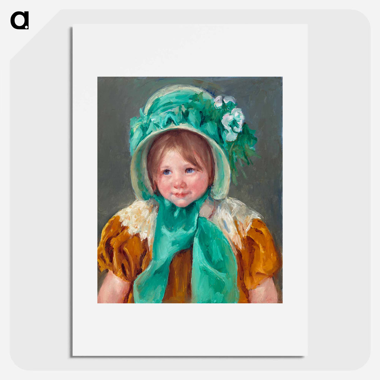 Sara in a Green Bonnet - Mary Cassatt Poster.