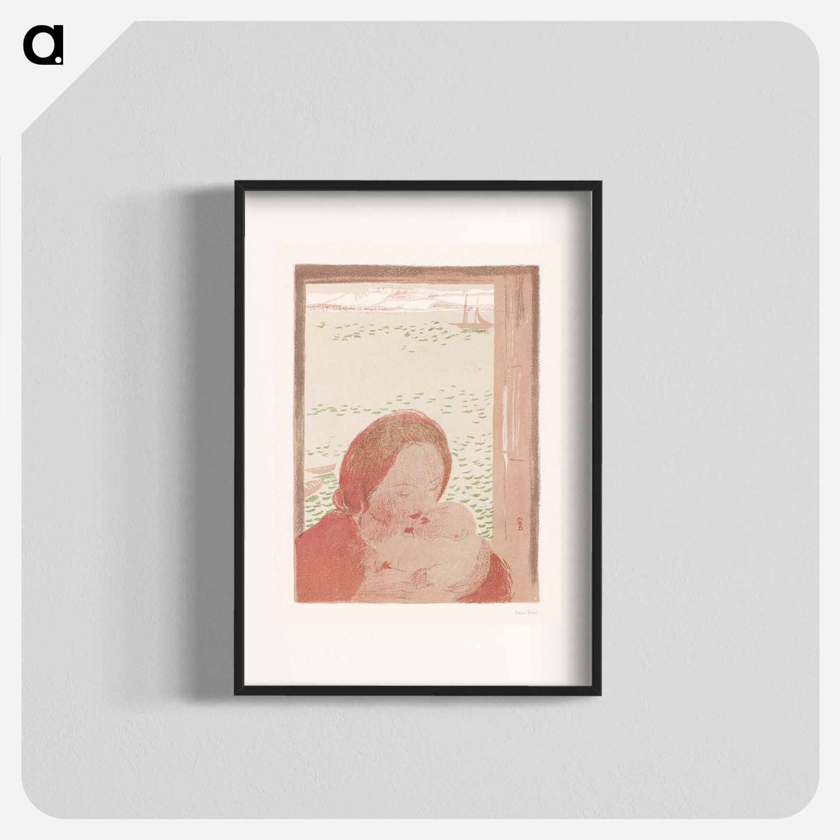 Mother with baby in front of a window - モーリス ドニ Poster.