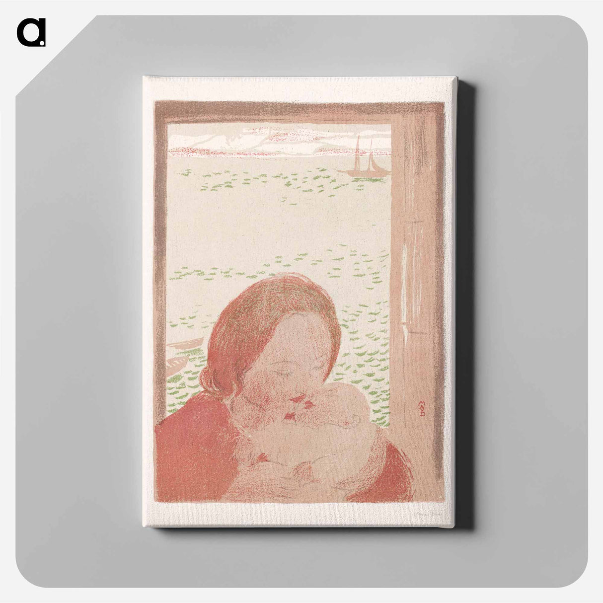 アートパネル-Mother with baby in front of a window - モーリス ドニ Canvas.