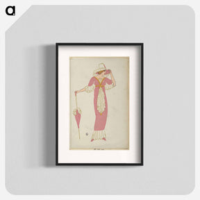 アートポスター-Woman in a pink tubular dress - オットー フリードリヒ カール レンデッケ Poster.