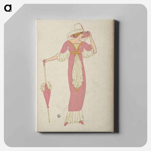 Woman in a pink tubular dress - オットー フリードリヒ カール レンデッケ Canvas.