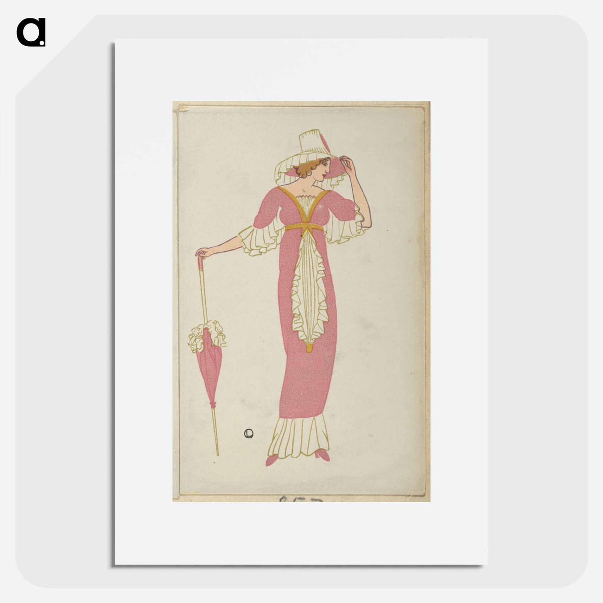 Woman in a pink tubular dress - オットー フリードリヒ カール レンデッケ Poster.