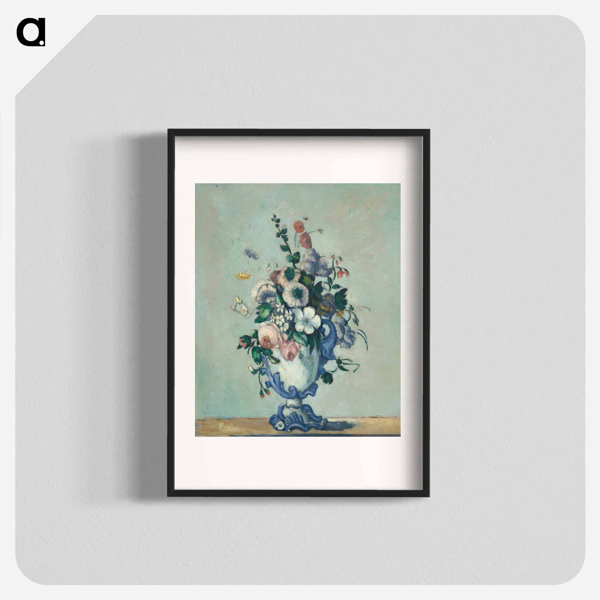 Flowers in a Rococo Vase - ポール セザンヌ Poster.