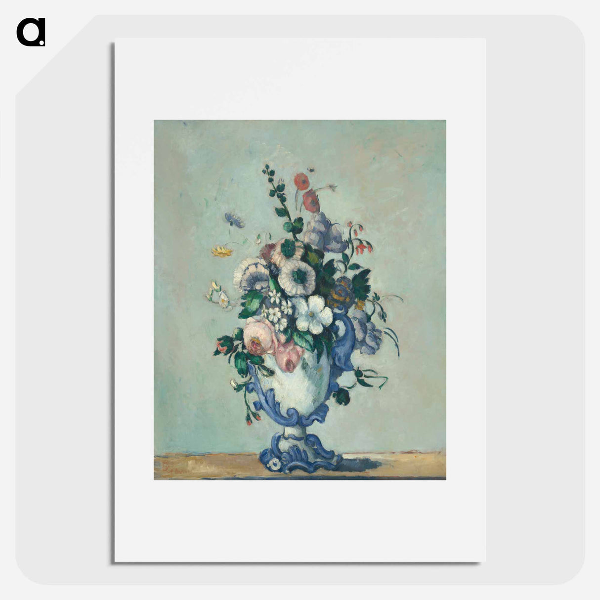 Flowers in a Rococo Vase - ポール セザンヌ Poster.