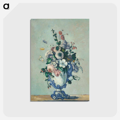 アートポストカード-Flowers in a Rococo Vase - ポール セザンヌ Postcard.