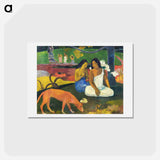 アートポストカード-I Raro Te Oviri (Under the Pandanus) - ポール ゴーギャン Postcard.