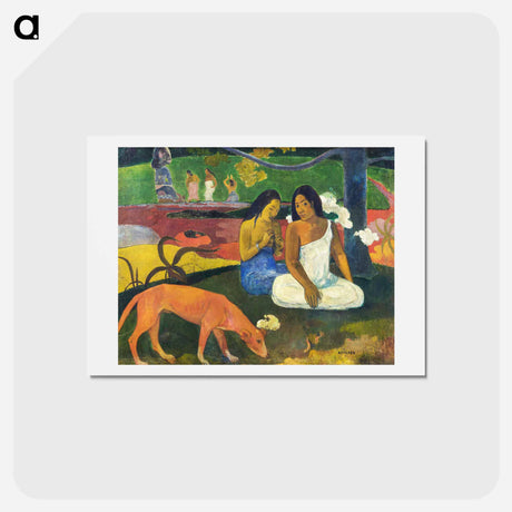 アートポストカード-I Raro Te Oviri (Under the Pandanus) - ポール ゴーギャン Postcard.