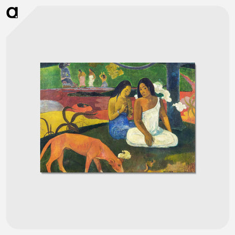 アートポストカード-I Raro Te Oviri (Under the Pandanus) - ポール ゴーギャン Postcard.