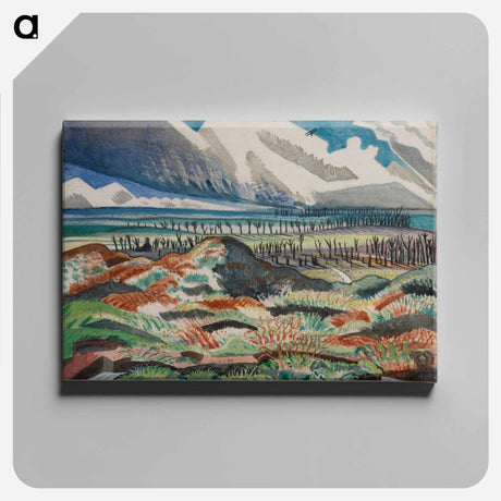 アートパネル-Ruined Country- Old Battlefield, Vimy, near La Folie Wood - ポール ナッシュ Canvas.