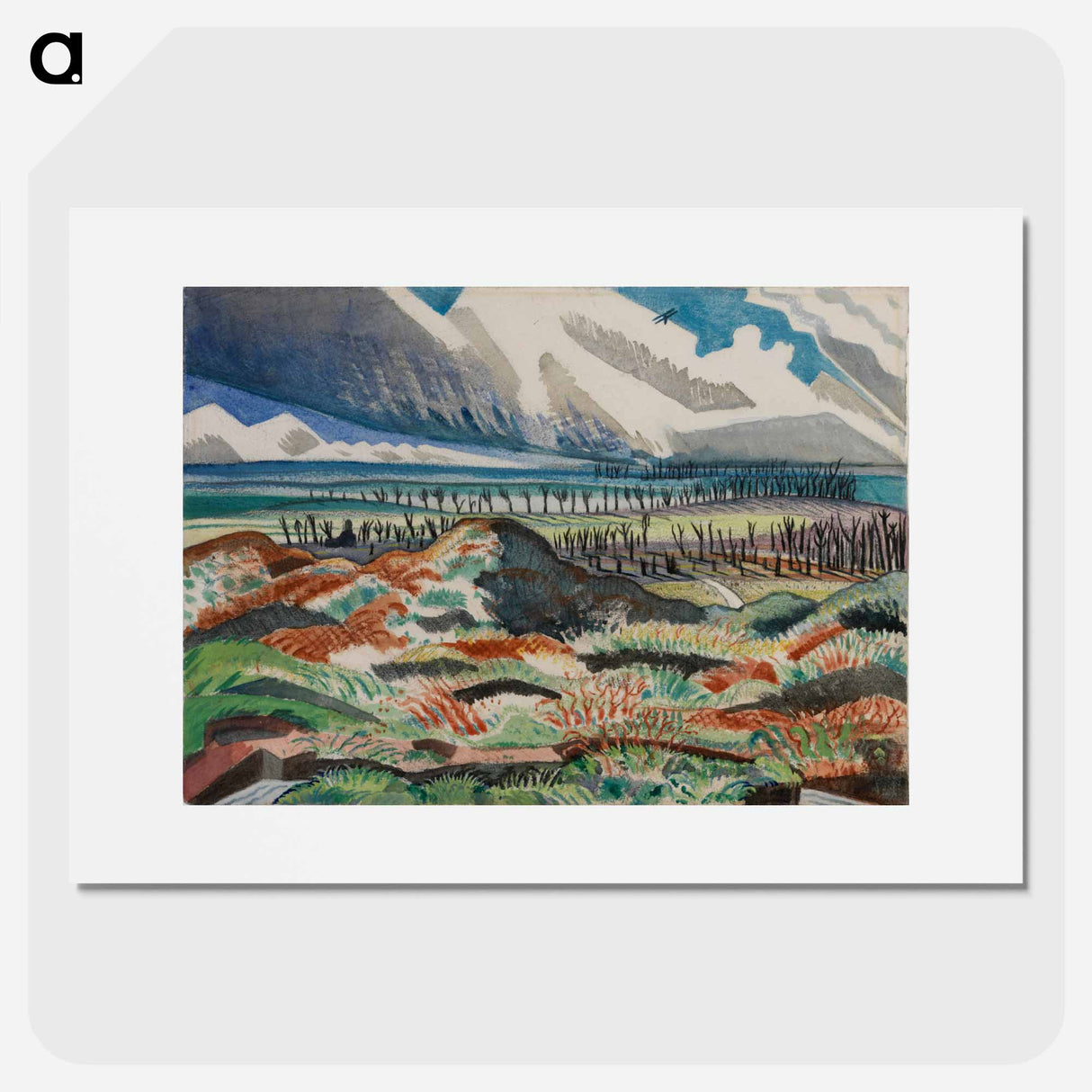 Ruined Country- Old Battlefield, Vimy, near La Folie Wood - Paul Nash Poster.
