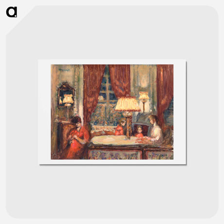 アートポストカード-Evening Under the Lamps
 - ピエール ボナール Postcard.