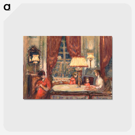 アートポストカード-Evening Under the Lamps
 - ピエール ボナール Postcard.