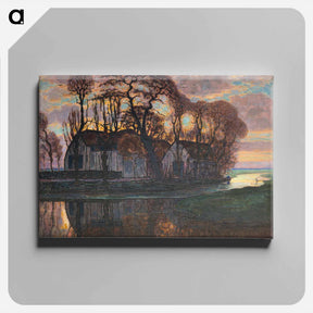 アートパネル-Farm Near Duivendrecht, in the Evening - ピエト モンドリアン Canvas.