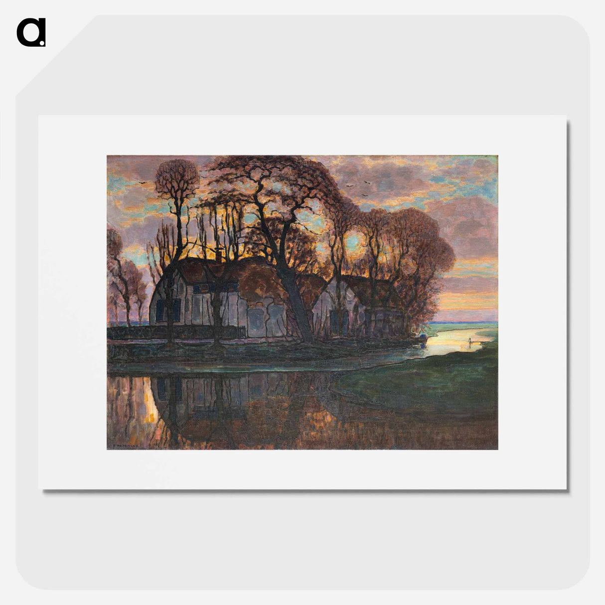 Farm Near Duivendrecht, in the Evening - Piet Mondrian Poster.