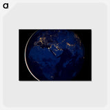 アートポストカード-Nocturnal Hemispheric View
 - 地球 Postcard.