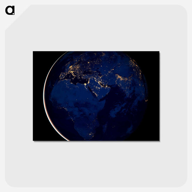 アートポストカード-Nocturnal Hemispheric View
 - 地球 Postcard.