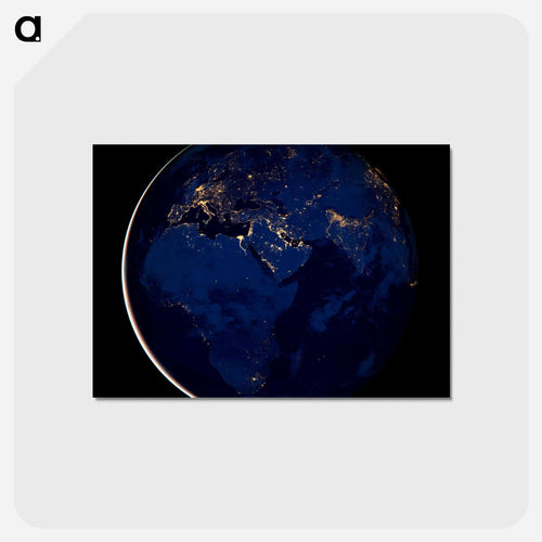Nocturnal Hemispheric View
 - Earth Postcard.