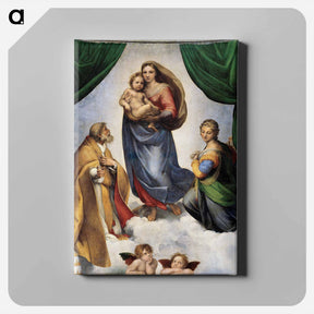 アートパネル-The Sistine Madonna - ラファエロ サンティ Canvas.