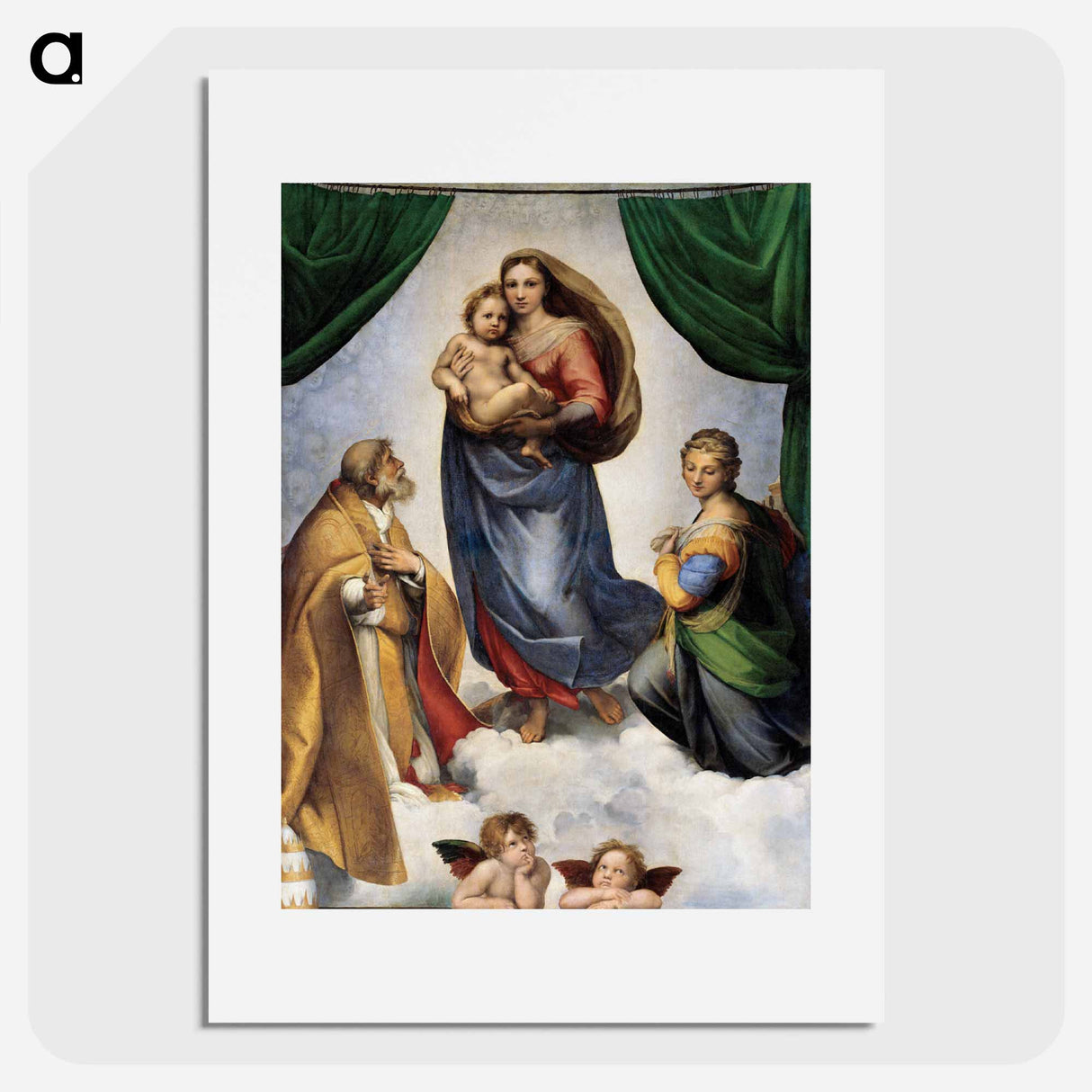 The Sistine Madonna - ラファエロ サンティ Poster.