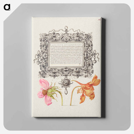 アートパネル-French Rose and Dwarf Nasturtium
 - 書道のお手本 Canvas.